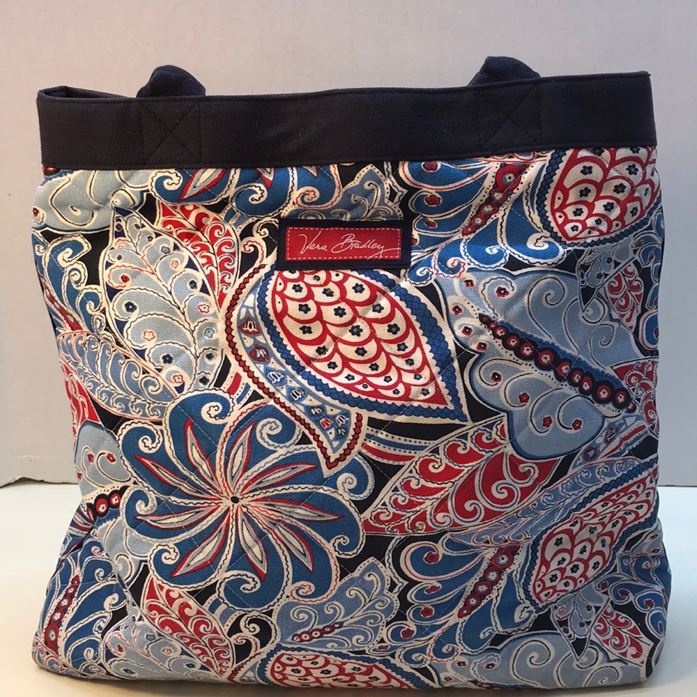 Vera Bradley Blue, White & Red Tote Bag